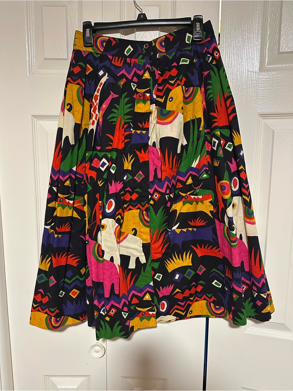 Vibrant Multicolor Animal Print A-Line Skirt - Picture 1 of 3